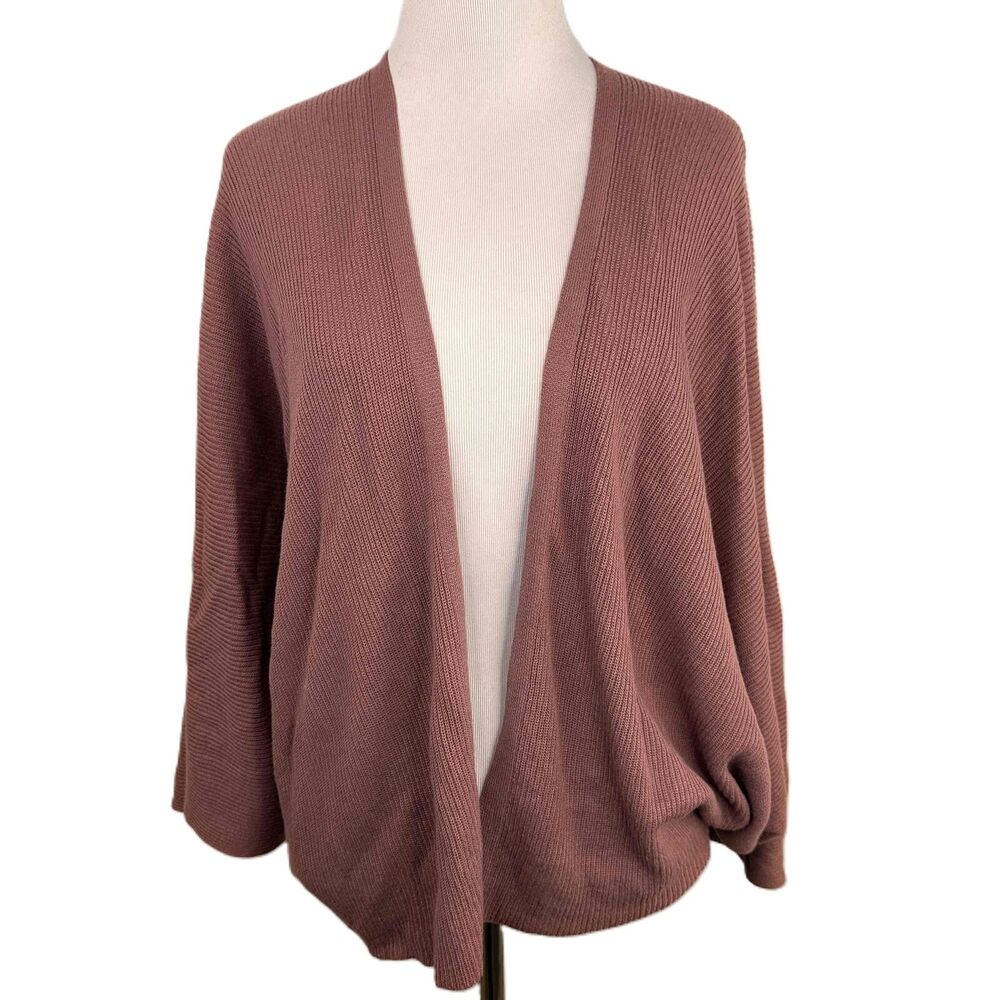 Lululemon Mauve Open Front Long Sleeves Cashlu Knit Ribbed Cardigan